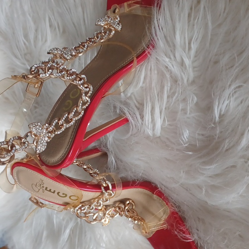 Ego Red and Gold Women's Heels
